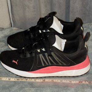 Puma Black and Pink Athletic Shoes